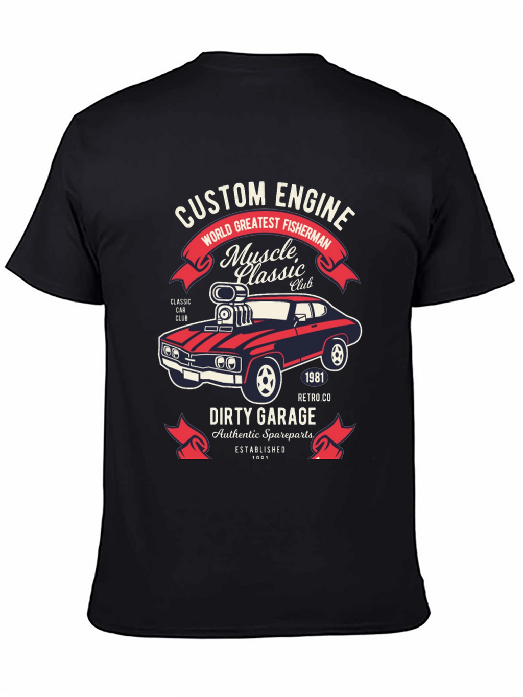 Custom Engine T-Shirt: Muscle Car Classic