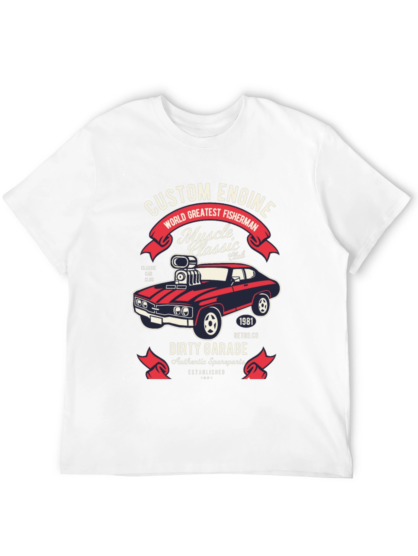 Custom Engine T-Shirt: Muscle Car Classic