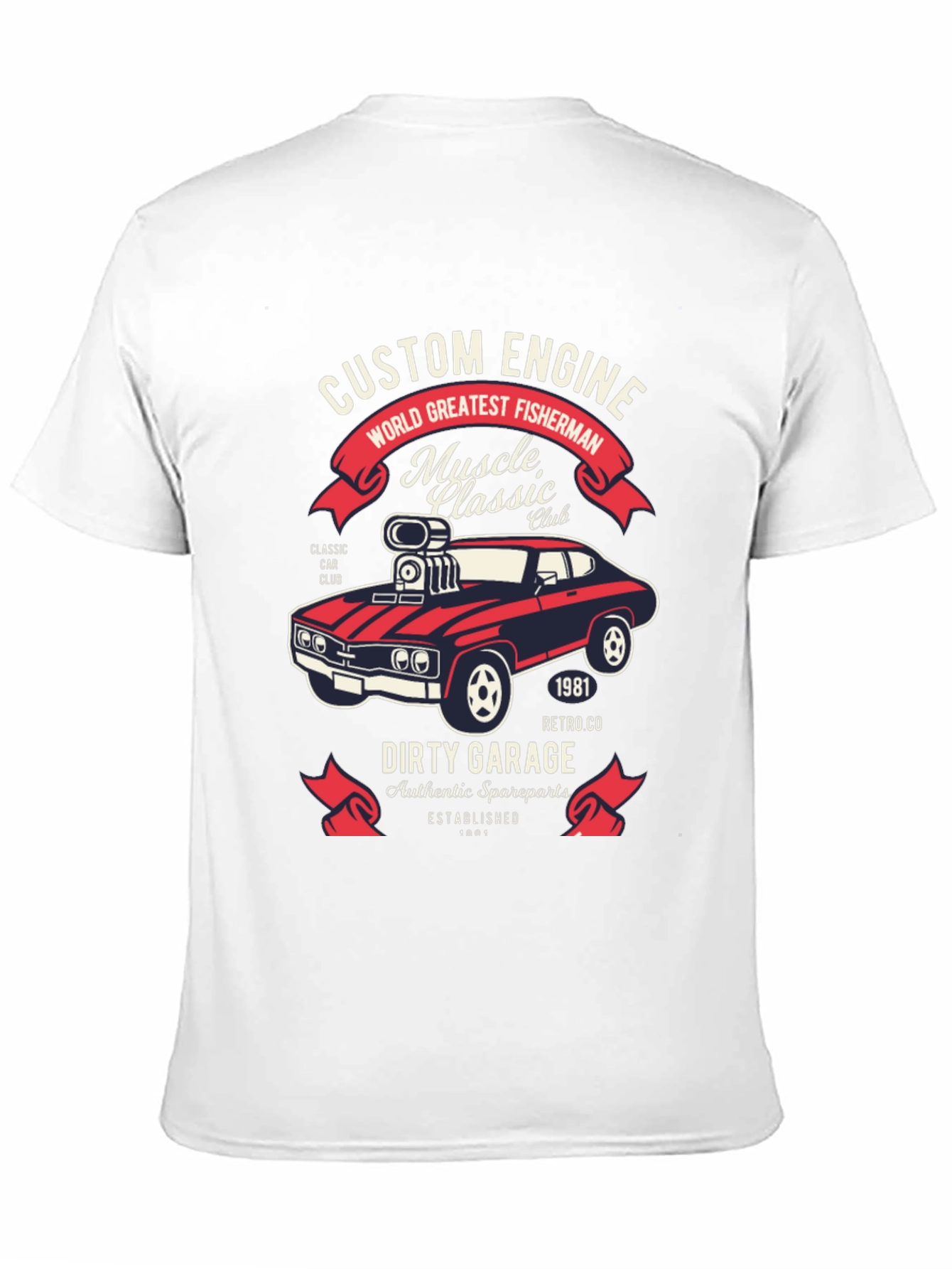 Custom Engine T-Shirt: Muscle Car Classic