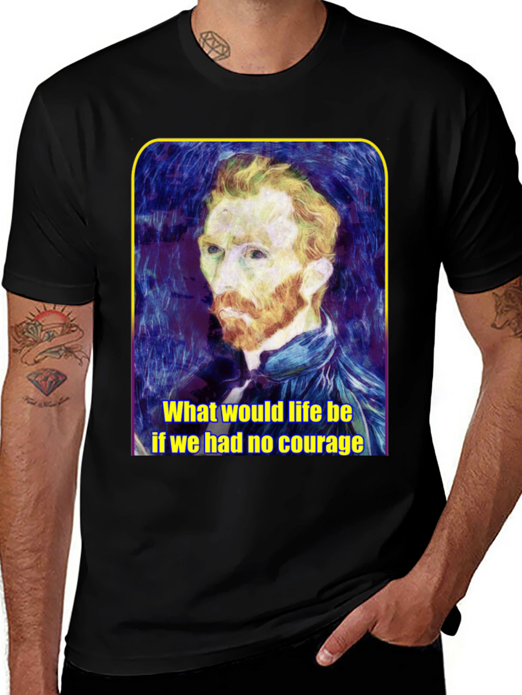Van Gogh Courage Quote Graphic Tee