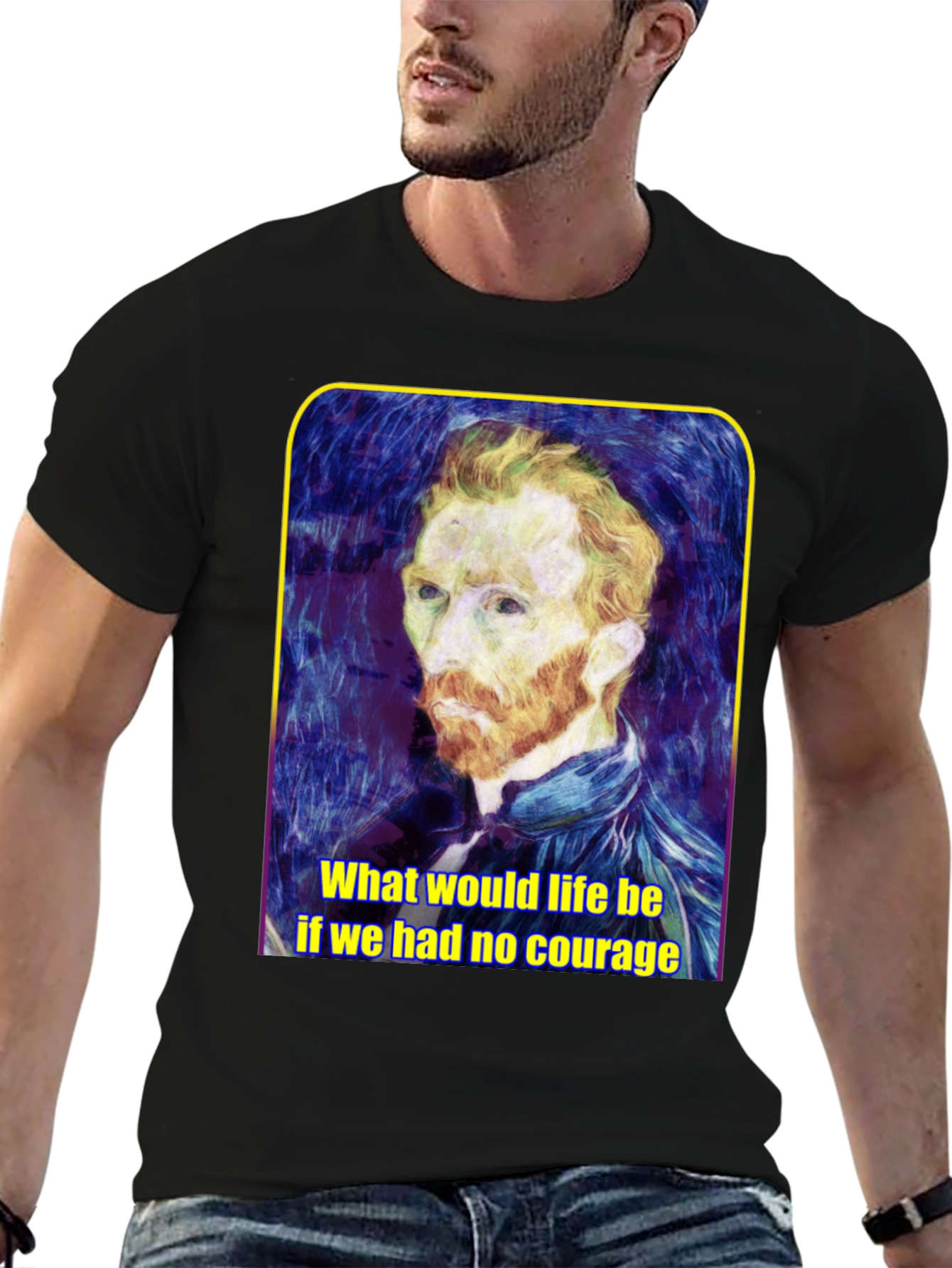 Van Gogh Courage Quote Graphic Tee