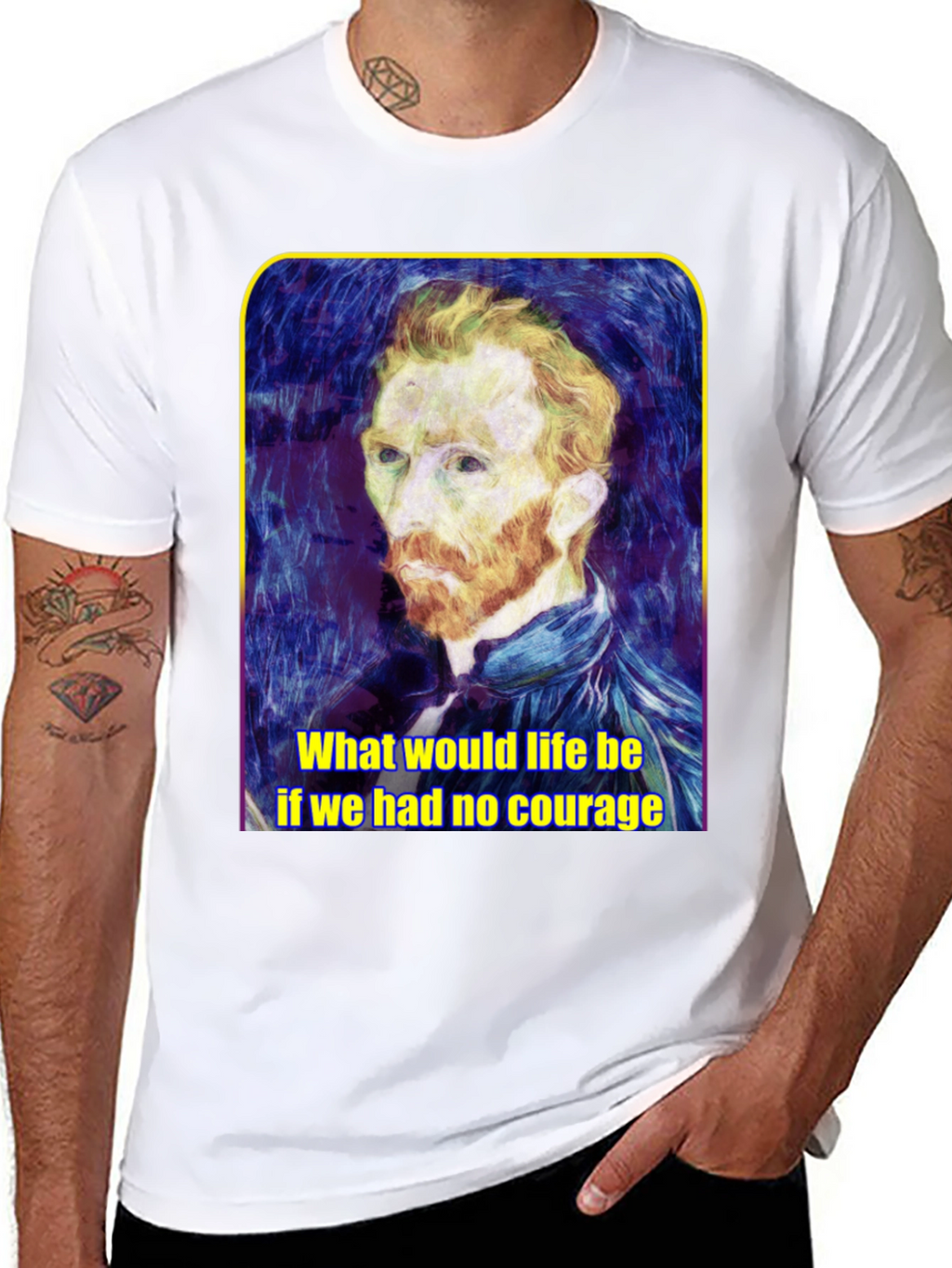 Van Gogh Courage Quote Graphic Tee