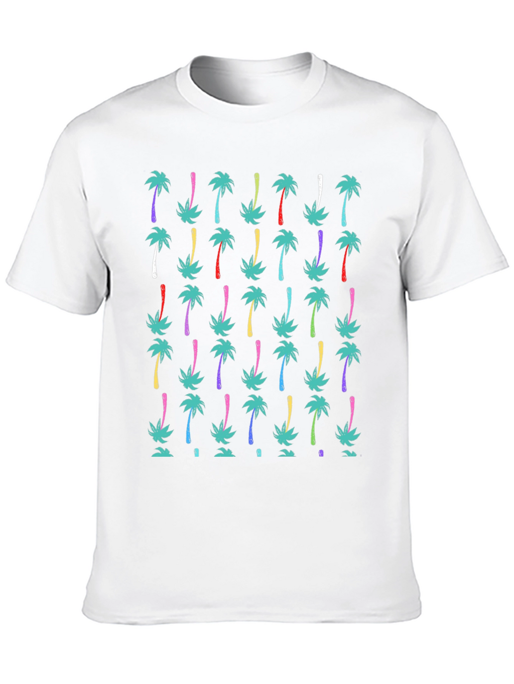 Tropical Palm Tree Print Black T-Shirt