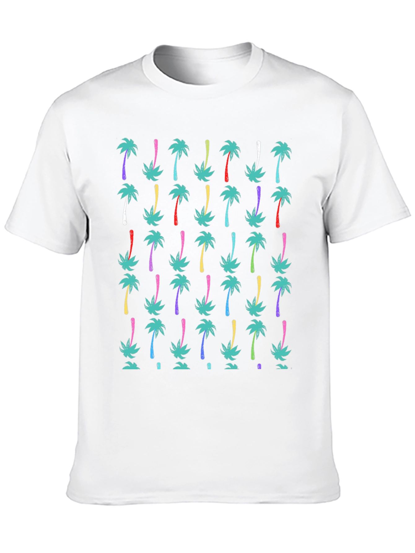 Tropical Palm Tree Print Black T-Shirt
