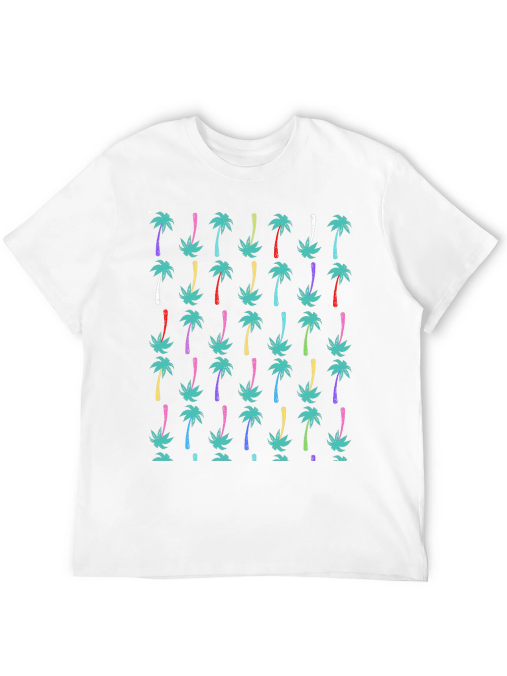 Tropical Palm Tree Print Black T-Shirt