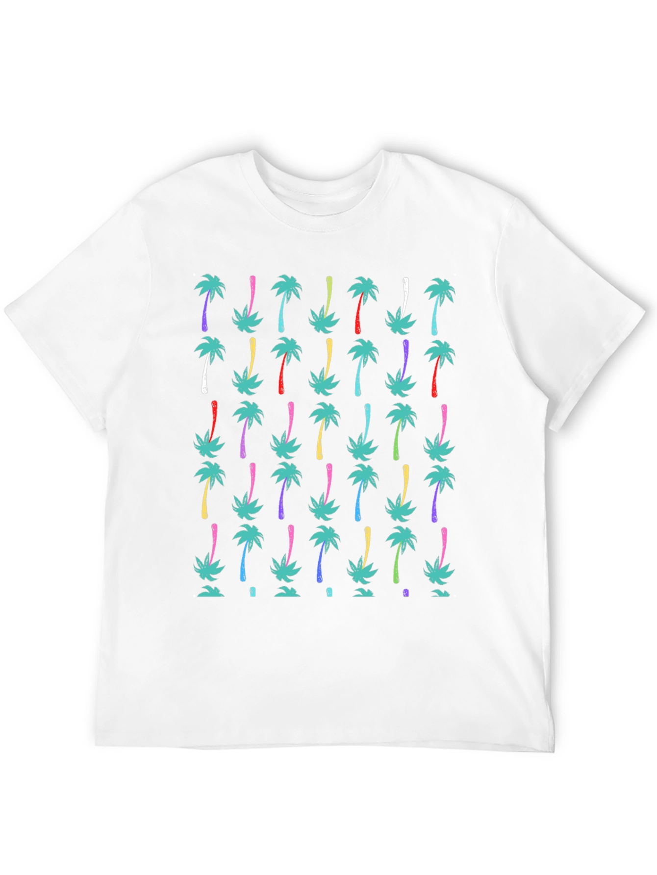 Tropical Palm Tree Print Black T-Shirt