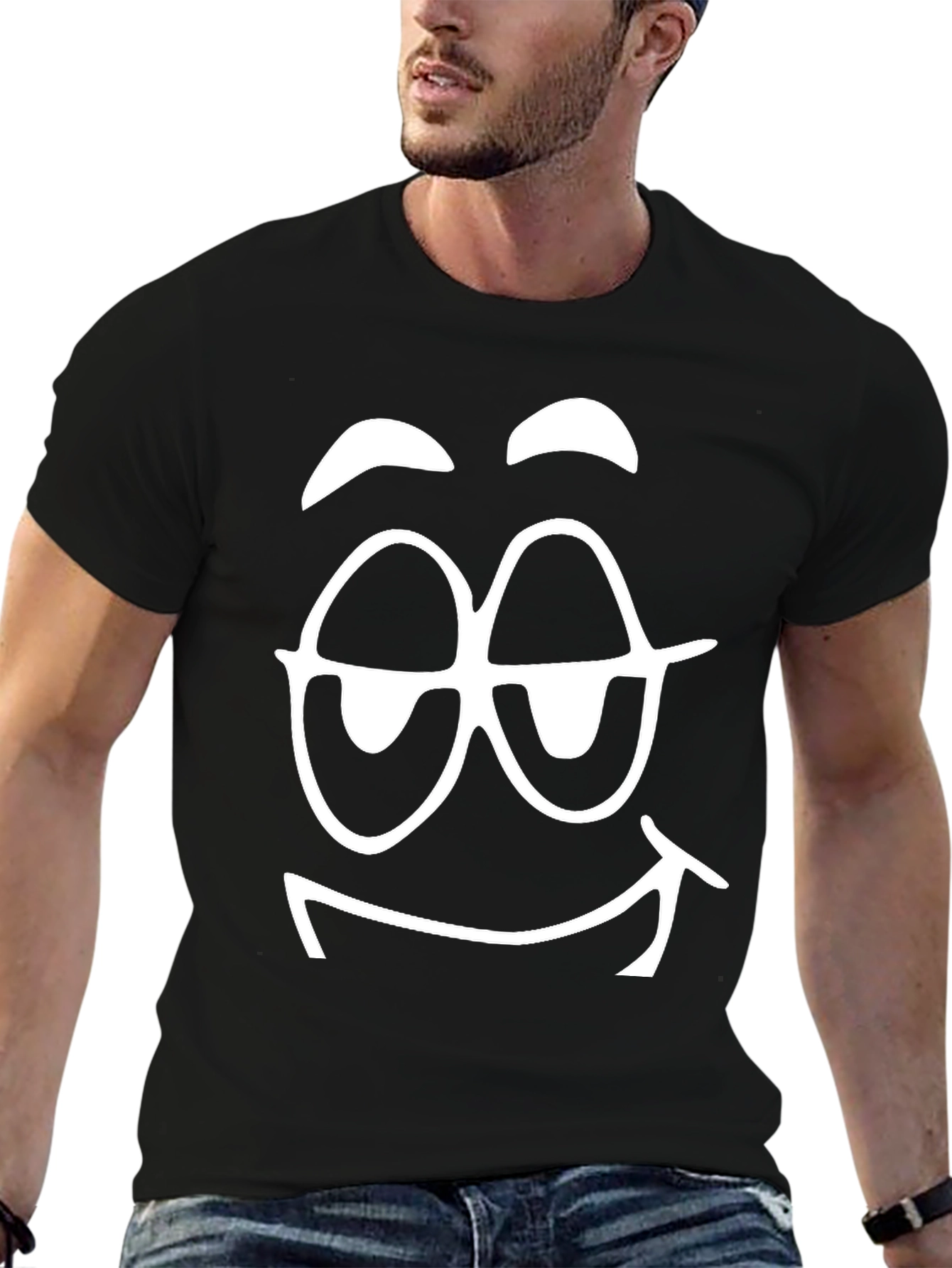 Funny Face Graphic Black T-Shirt