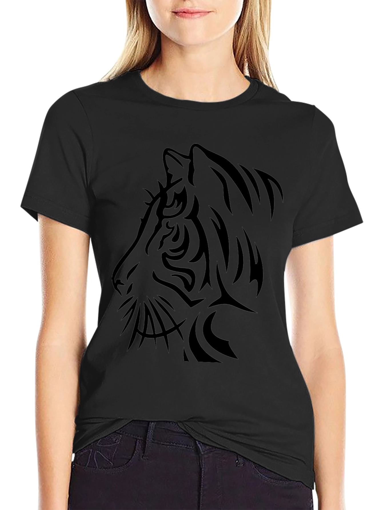 Black Tiger Graphic Tee - Stylish Mens Short Sleeve T-Shirt