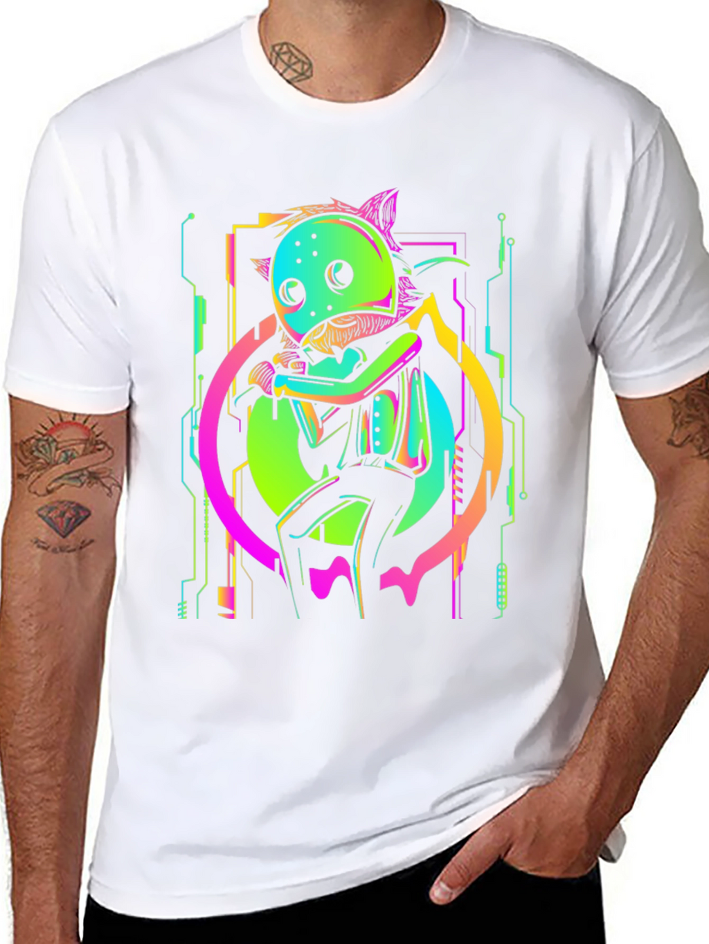 Neon Cyberpunk Creature T-Shirt