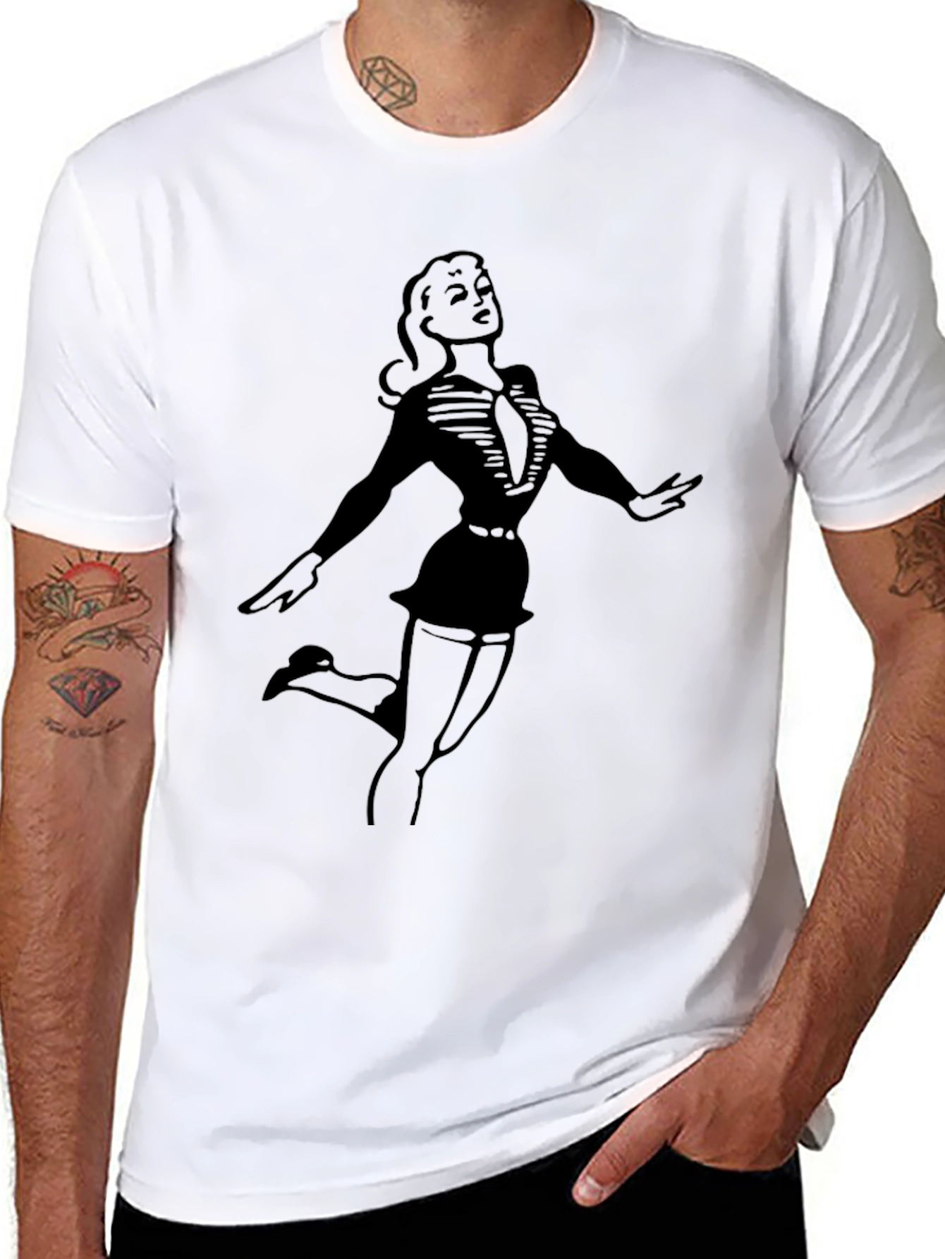 Retro Pin-Up Girl Graphic T-Shirt