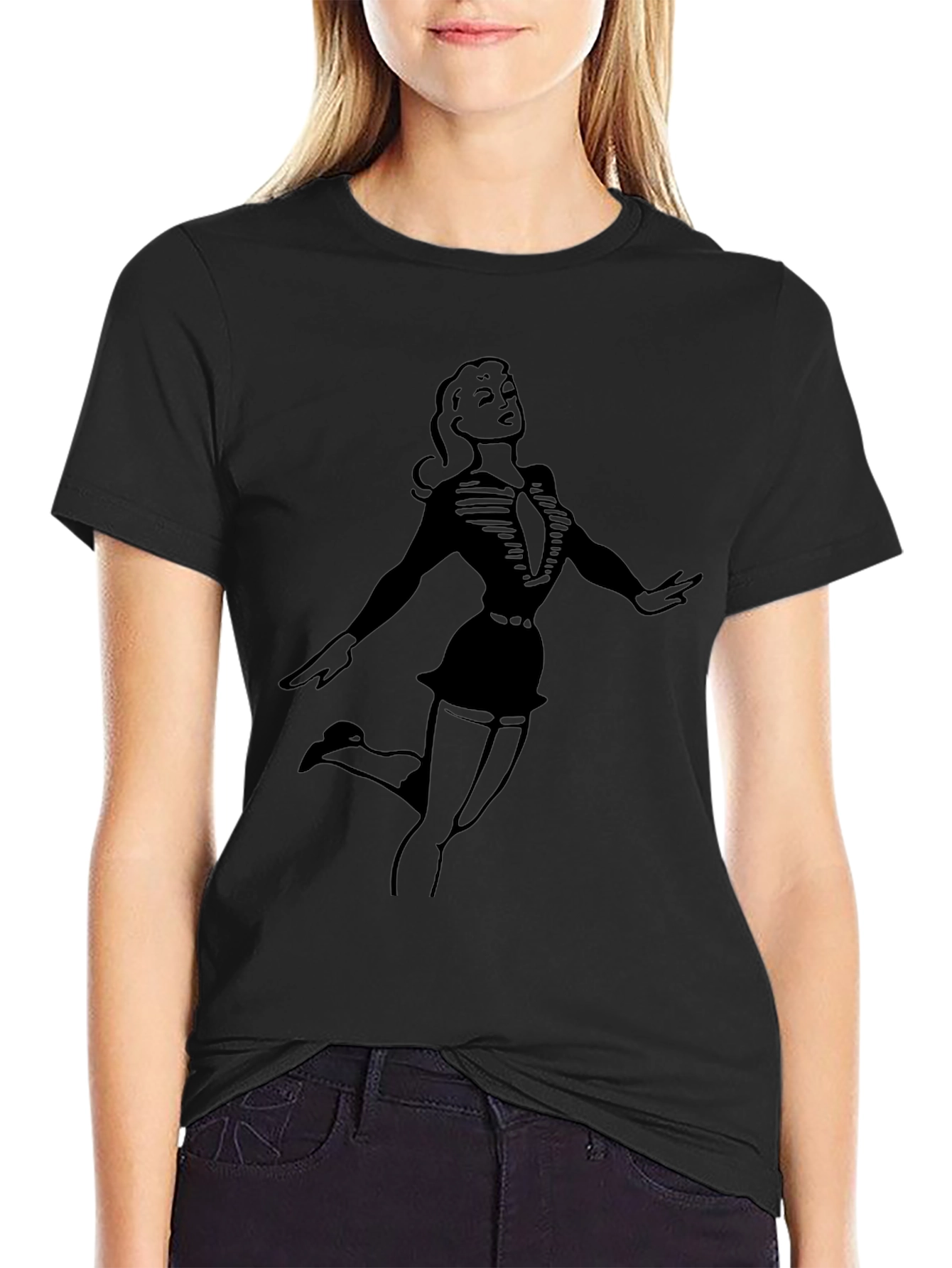 Retro Pin-Up Girl Graphic T-Shirt