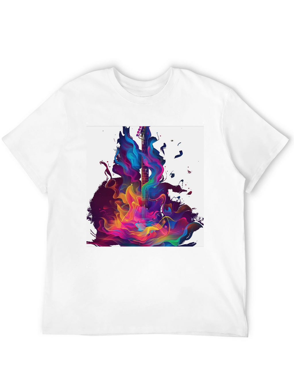 Abstract Guitar Graphic Black T-Shirt