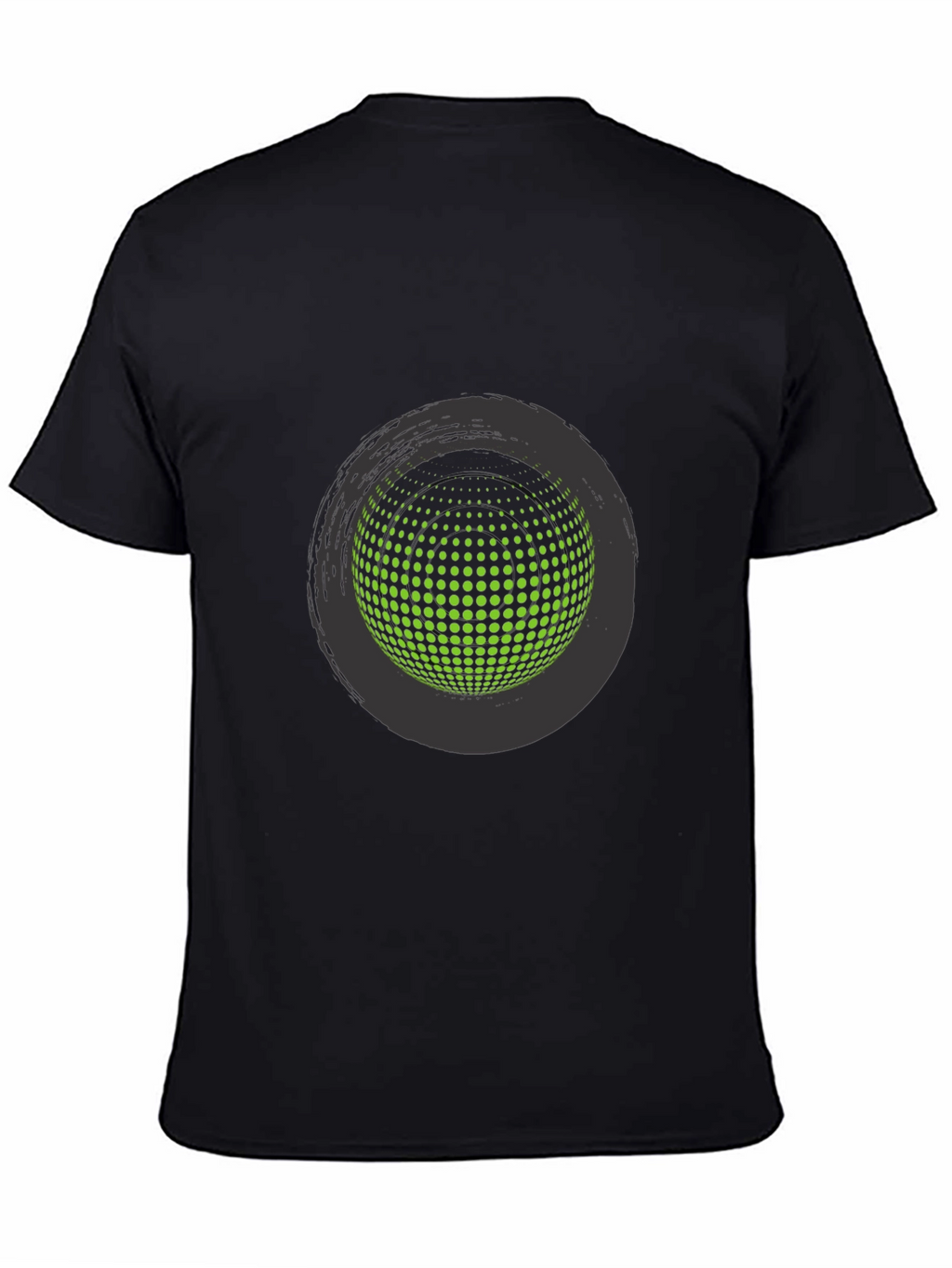 Abstract Sphere Graphic Tee - Stylish Black T-Shirt