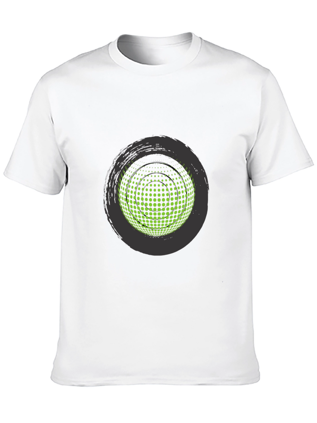 Abstract Sphere Graphic Tee - Stylish Black T-Shirt