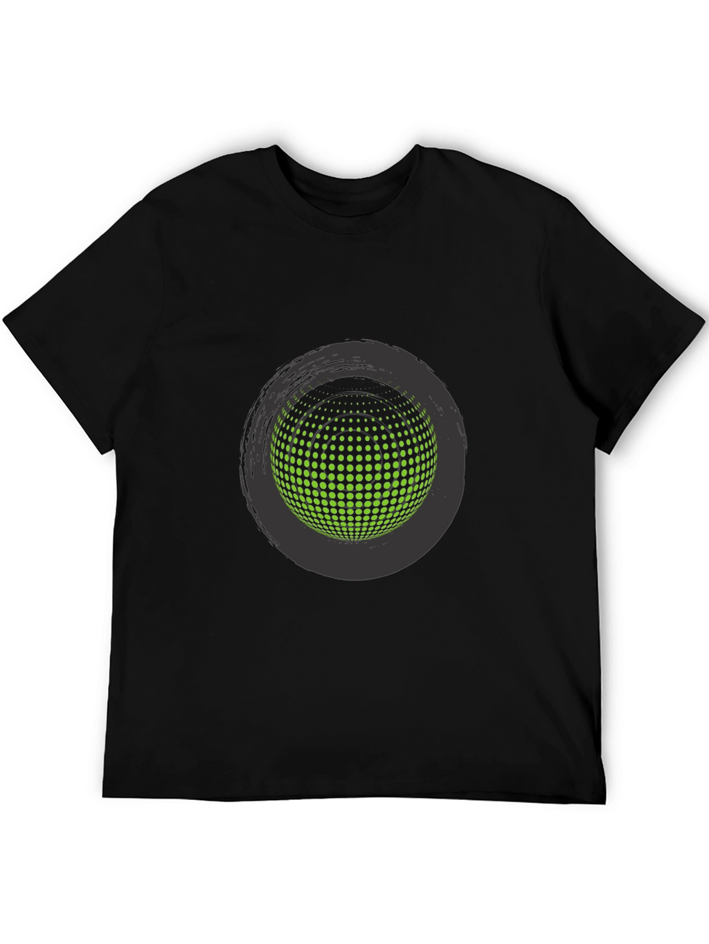 Abstract Sphere Graphic Tee - Stylish Black T-Shirt