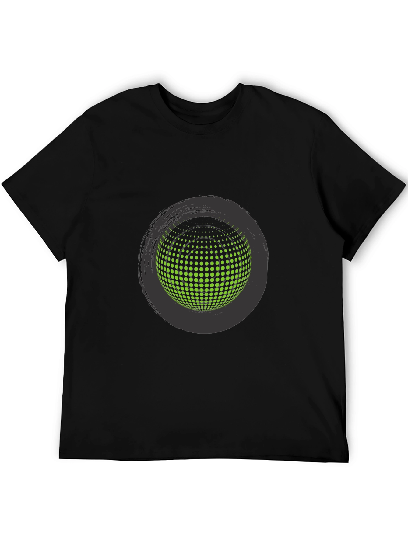 Abstract Sphere Graphic Tee - Stylish Black T-Shirt