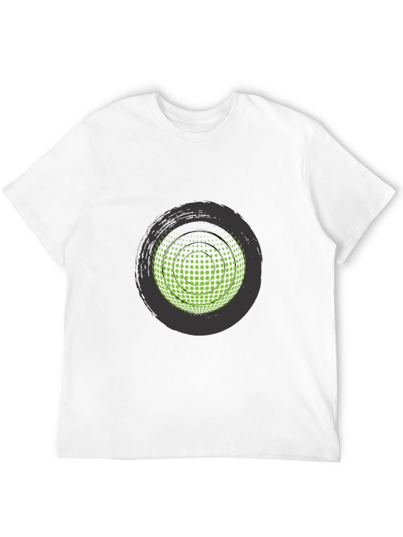 Abstract Sphere Graphic Tee - Stylish Black T-Shirt