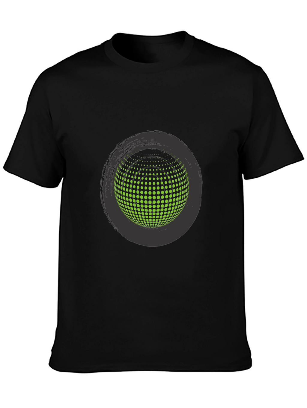 Abstract Sphere Graphic Tee - Stylish Black T-Shirt