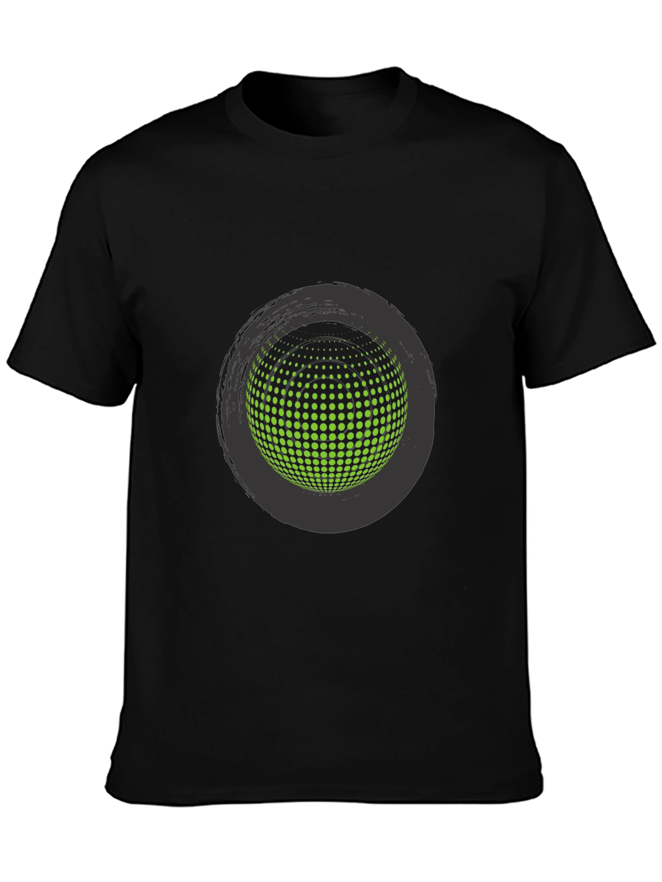 Abstract Sphere Graphic Tee - Stylish Black T-Shirt