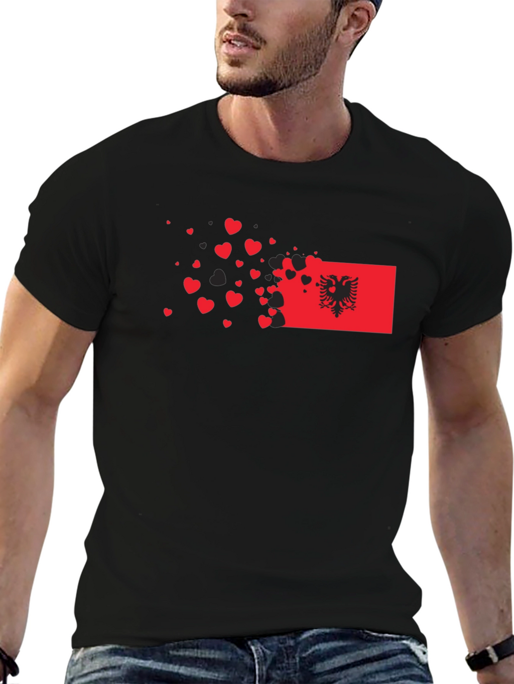 Albania Flag Heart T-Shirt