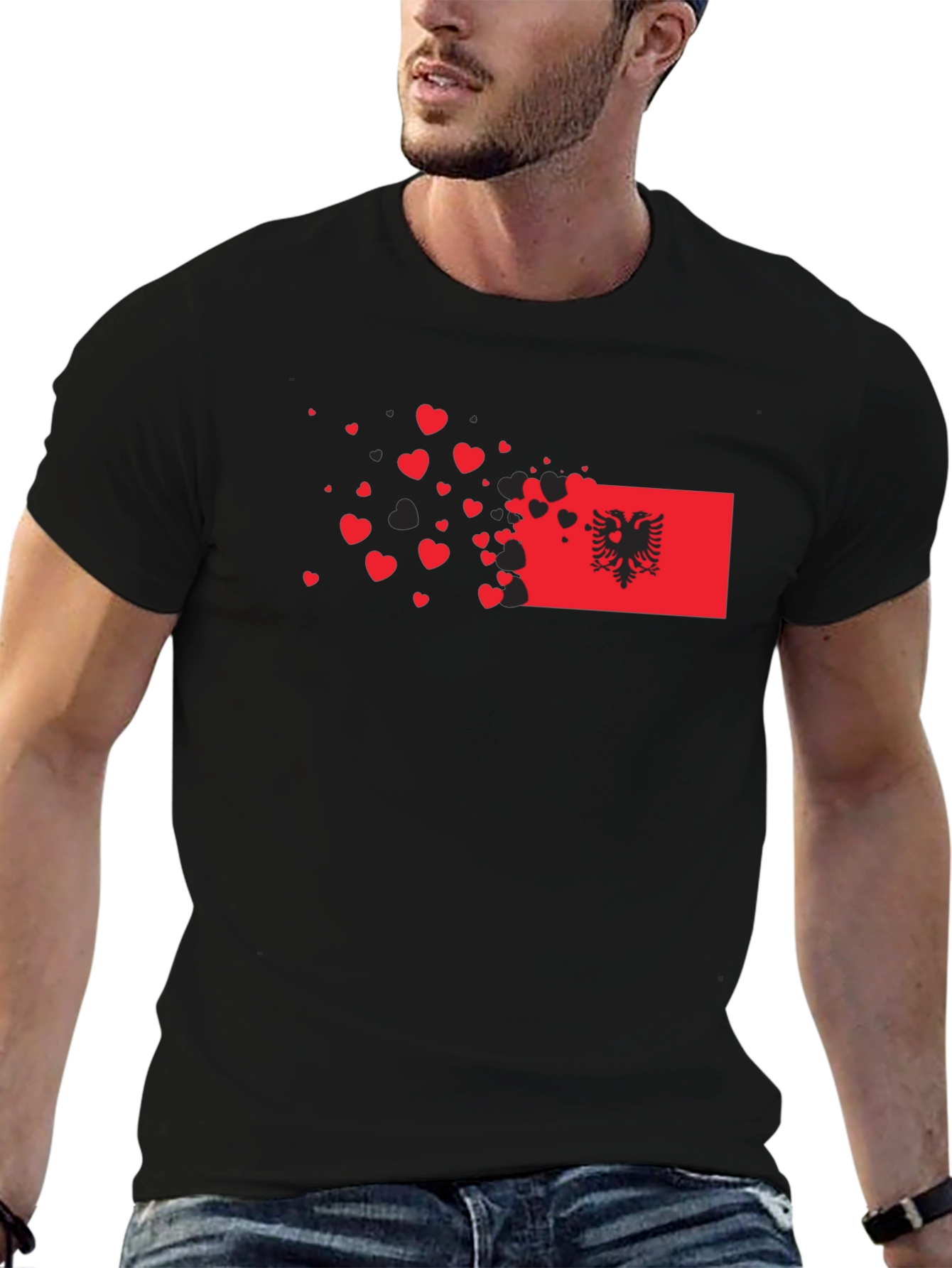Albania Flag Heart T-Shirt