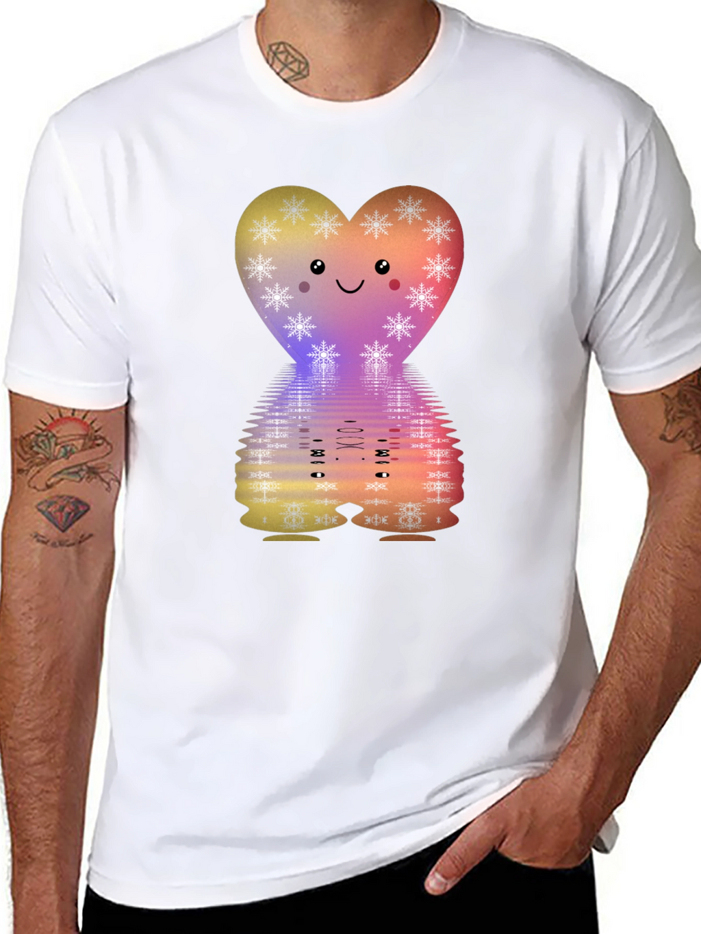 Cute Heart Snowflake Graphic Tee