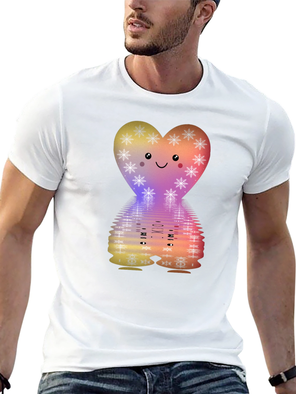 Cute Heart Snowflake Graphic Tee