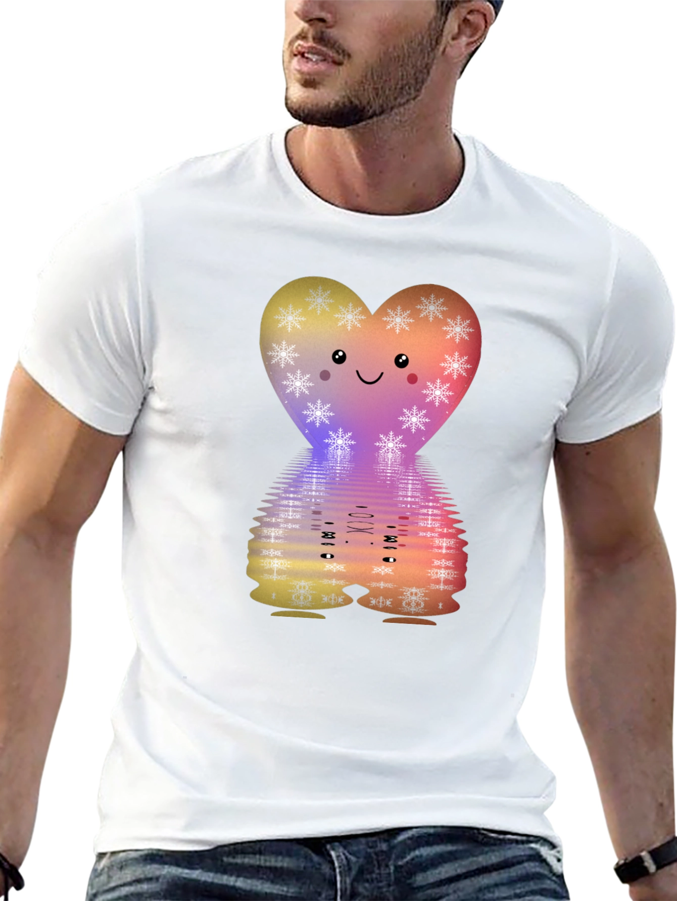 Cute Heart Snowflake Graphic Tee