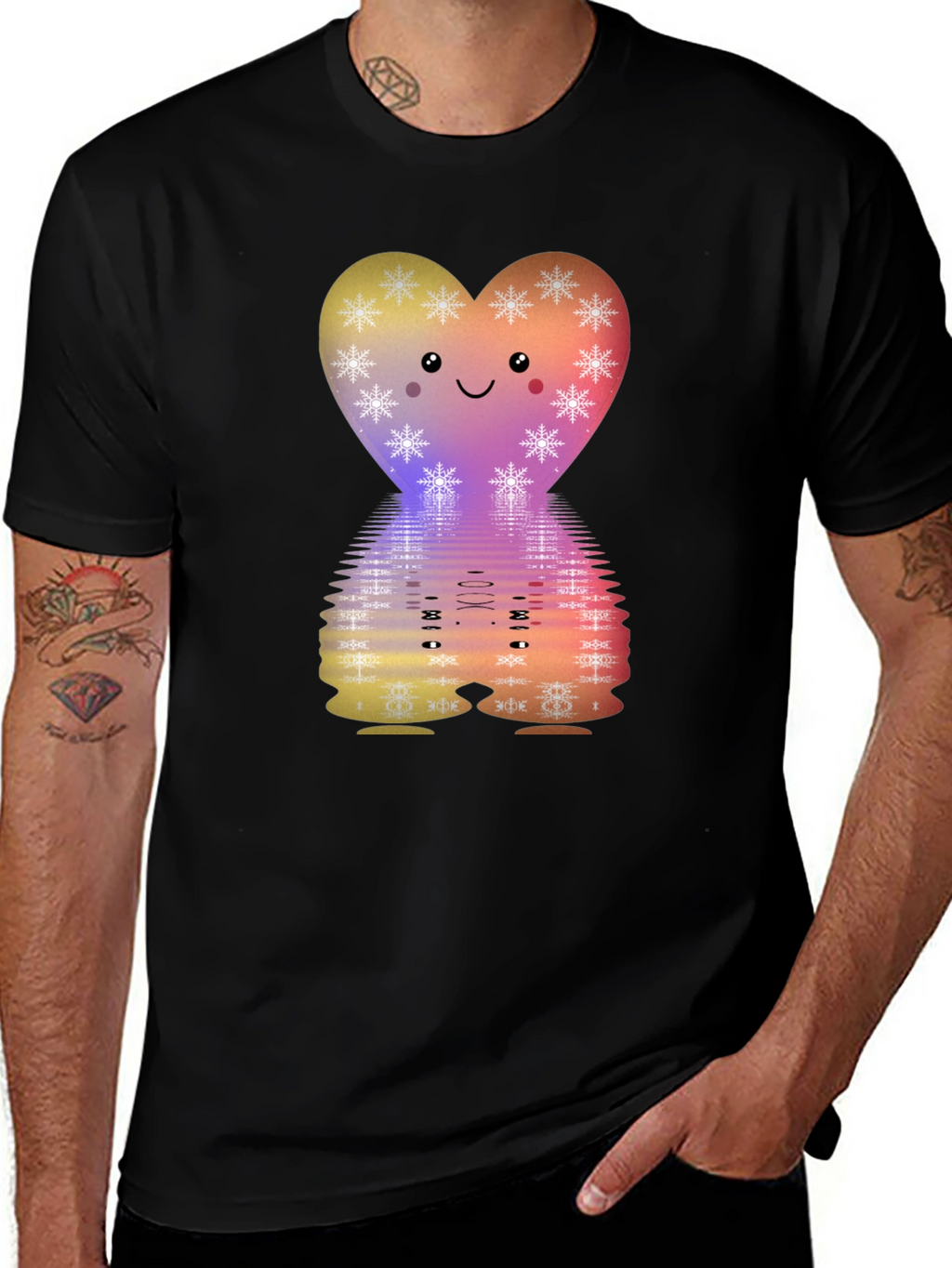 Cute Heart Snowflake Graphic Tee
