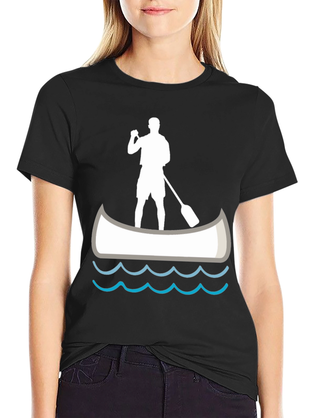 Paddle Boarder T-Shirt - Black Graphic Tee