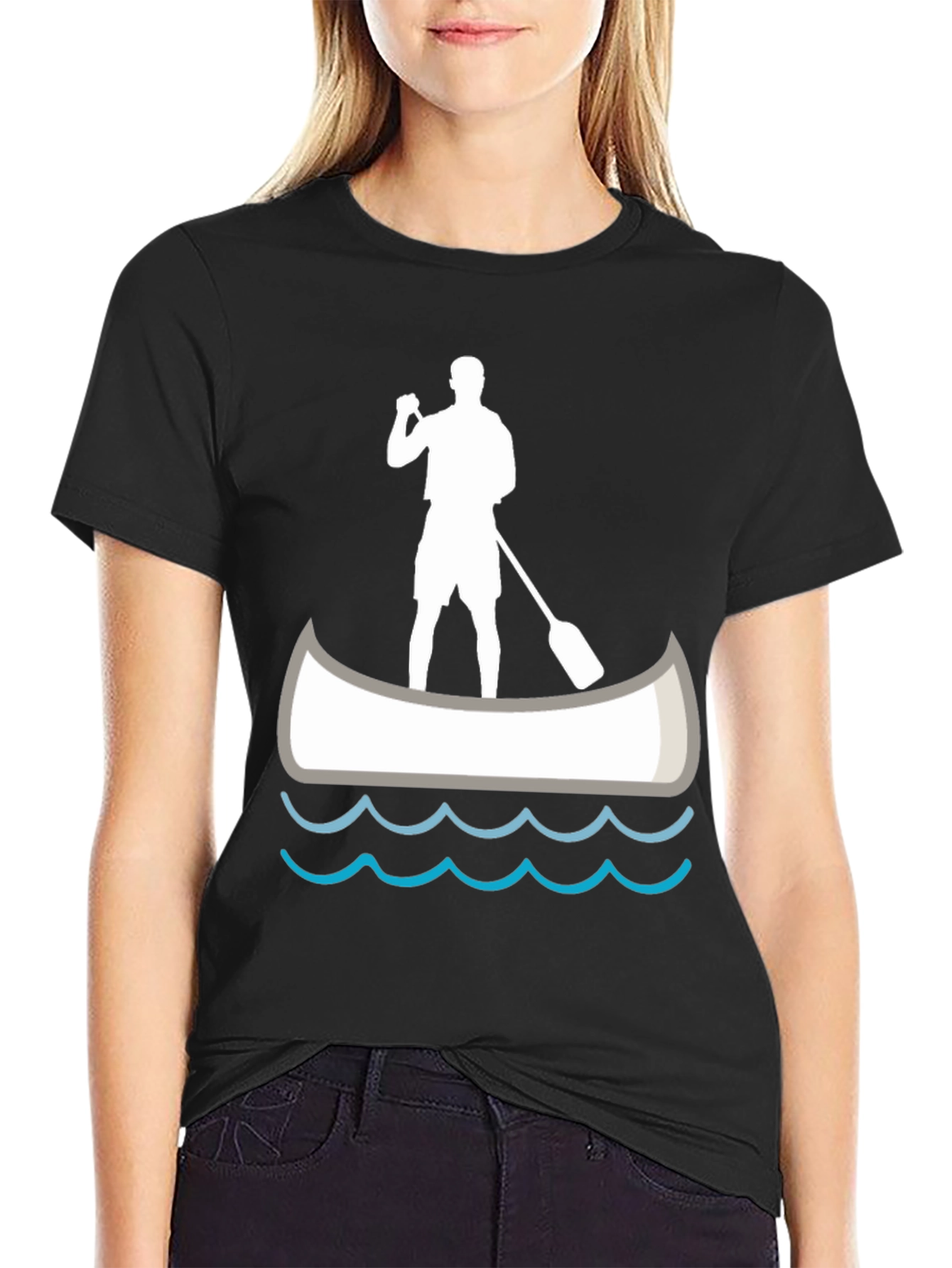 Paddle Boarder T-Shirt - Black Graphic Tee