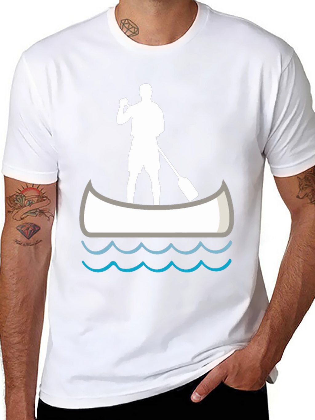 Paddle Boarder T-Shirt - Black Graphic Tee