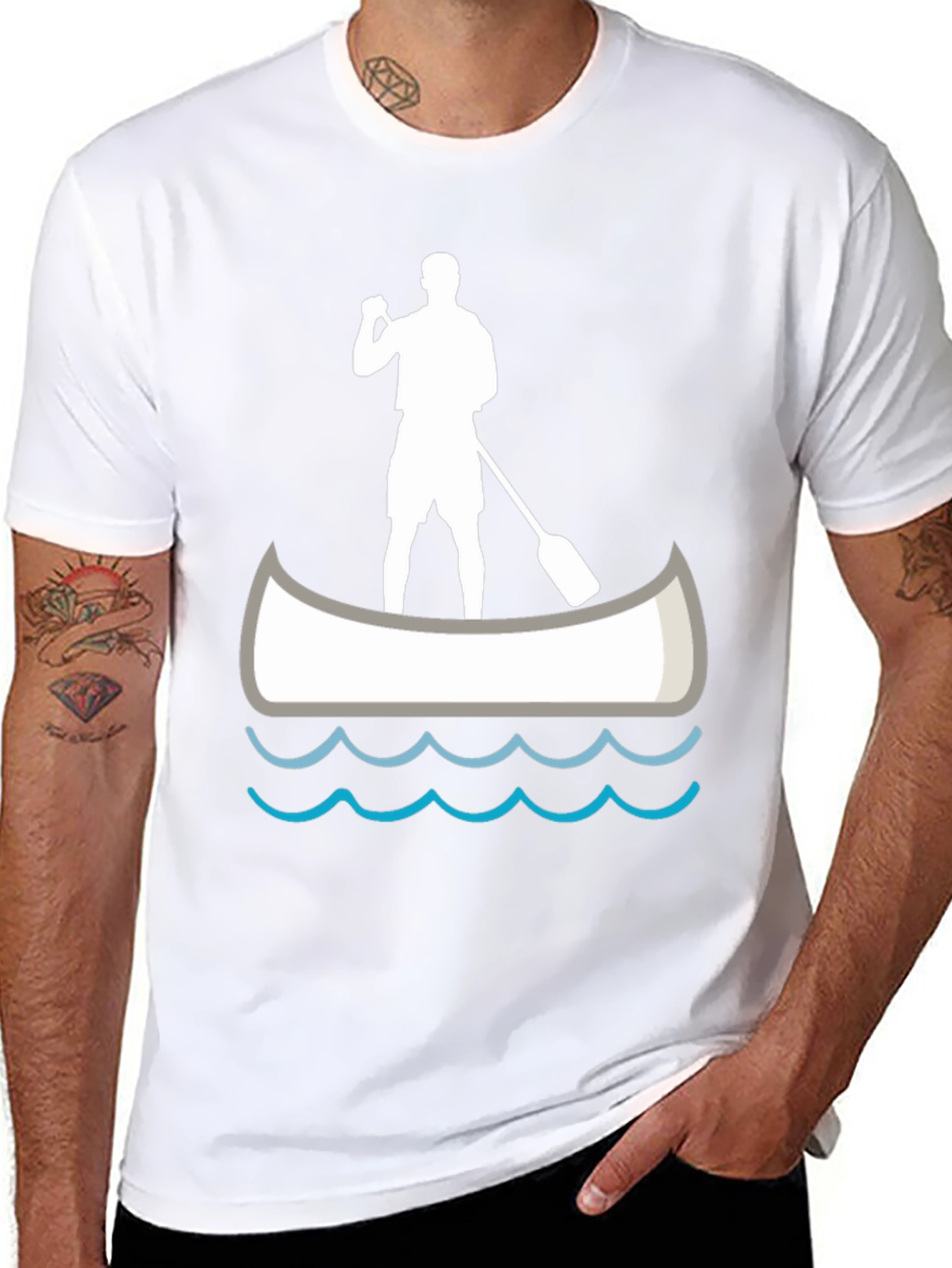Paddle Boarder T-Shirt - Black Graphic Tee