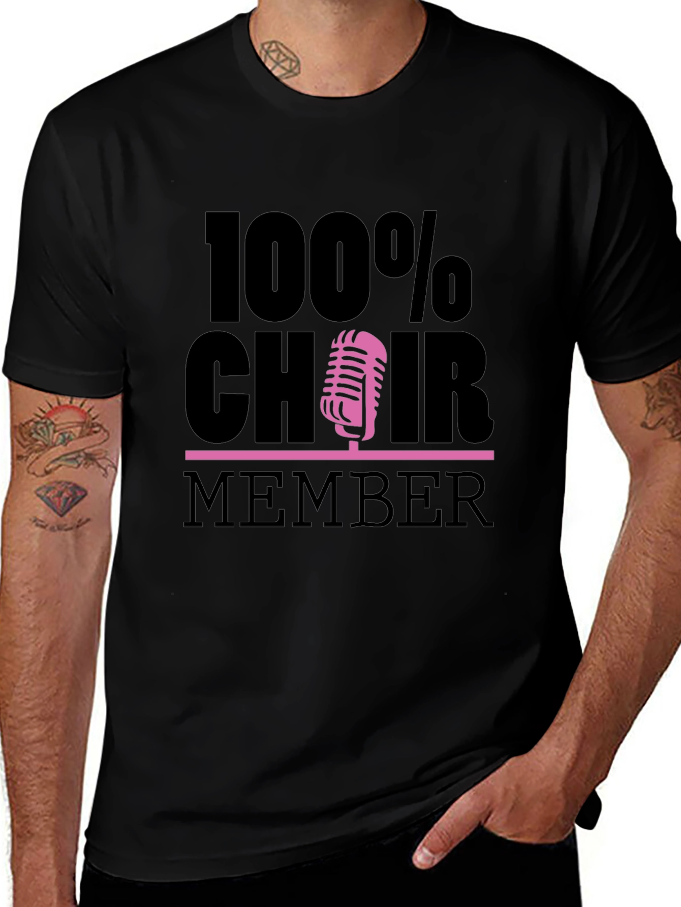 100% Choir Member Graphic Tee - Black