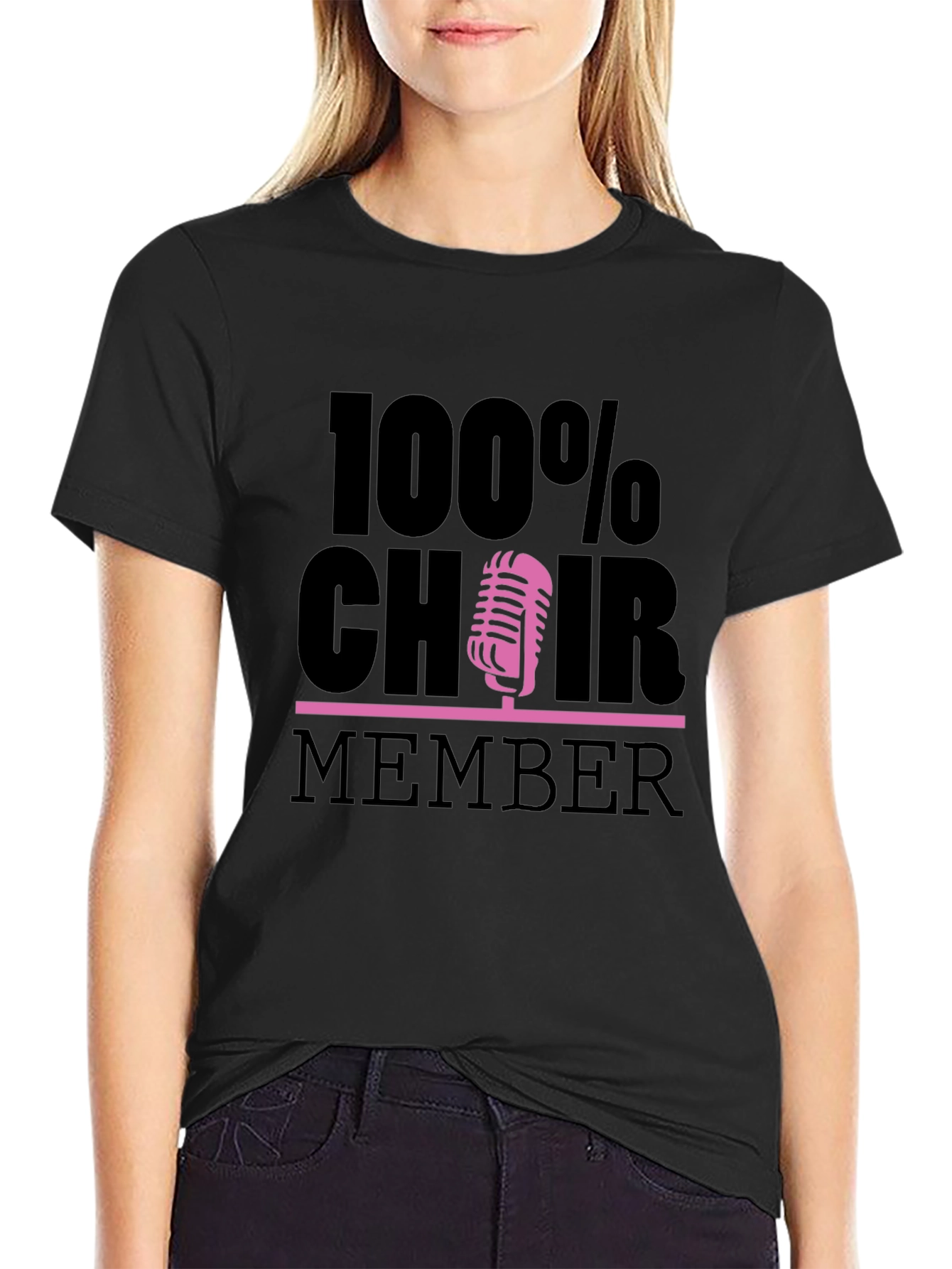 100% Choir Member Graphic Tee - Black