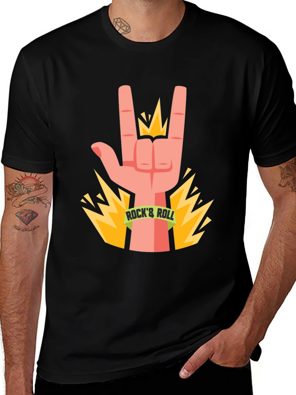 Rock & Roll Hand Graphic T-Shirt