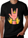Rock & Roll Hand Graphic T-Shirt