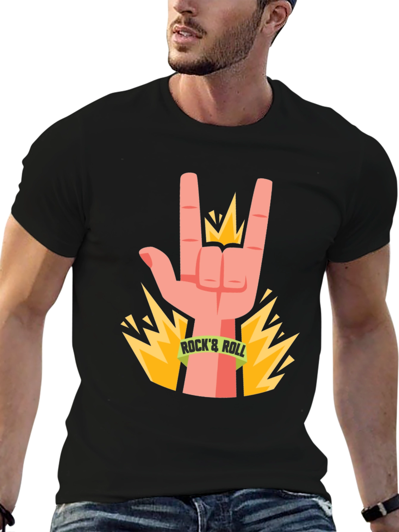 Rock & Roll Hand Graphic T-Shirt