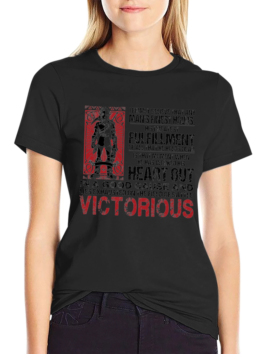 Victorious Soldier Graphic Tee - Black