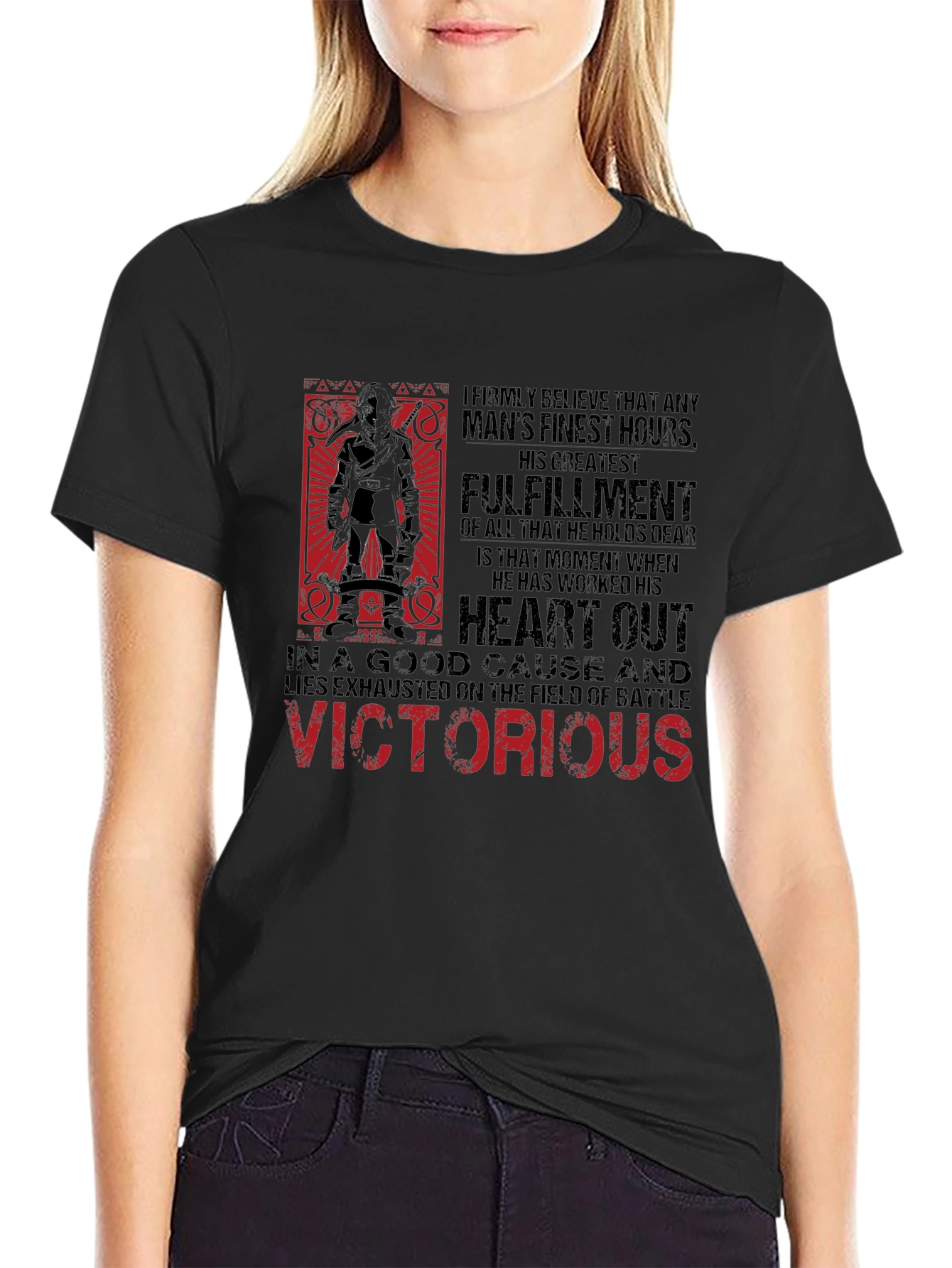 Victorious Soldier Graphic Tee - Black