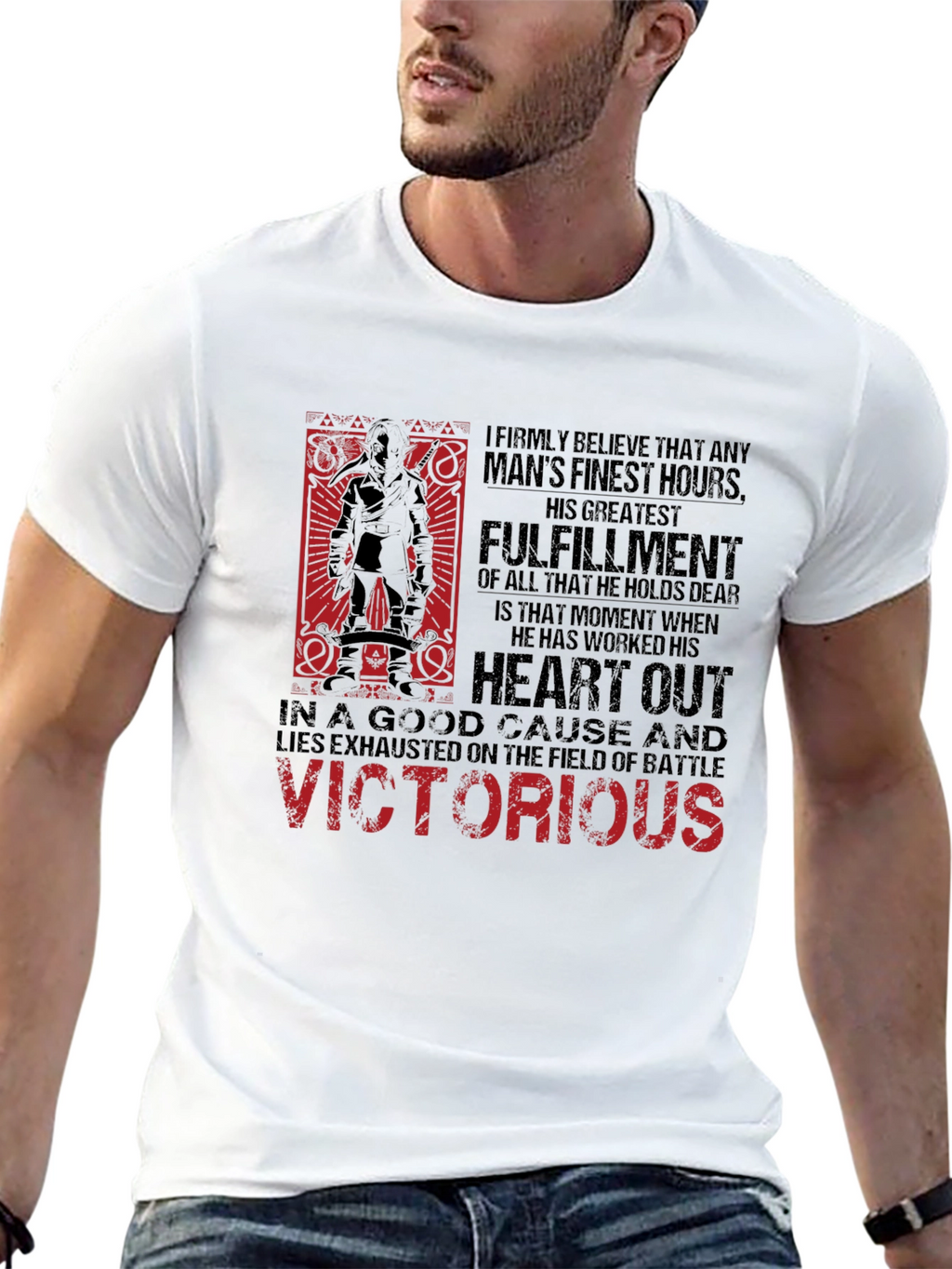 Victorious Soldier Graphic Tee - Black