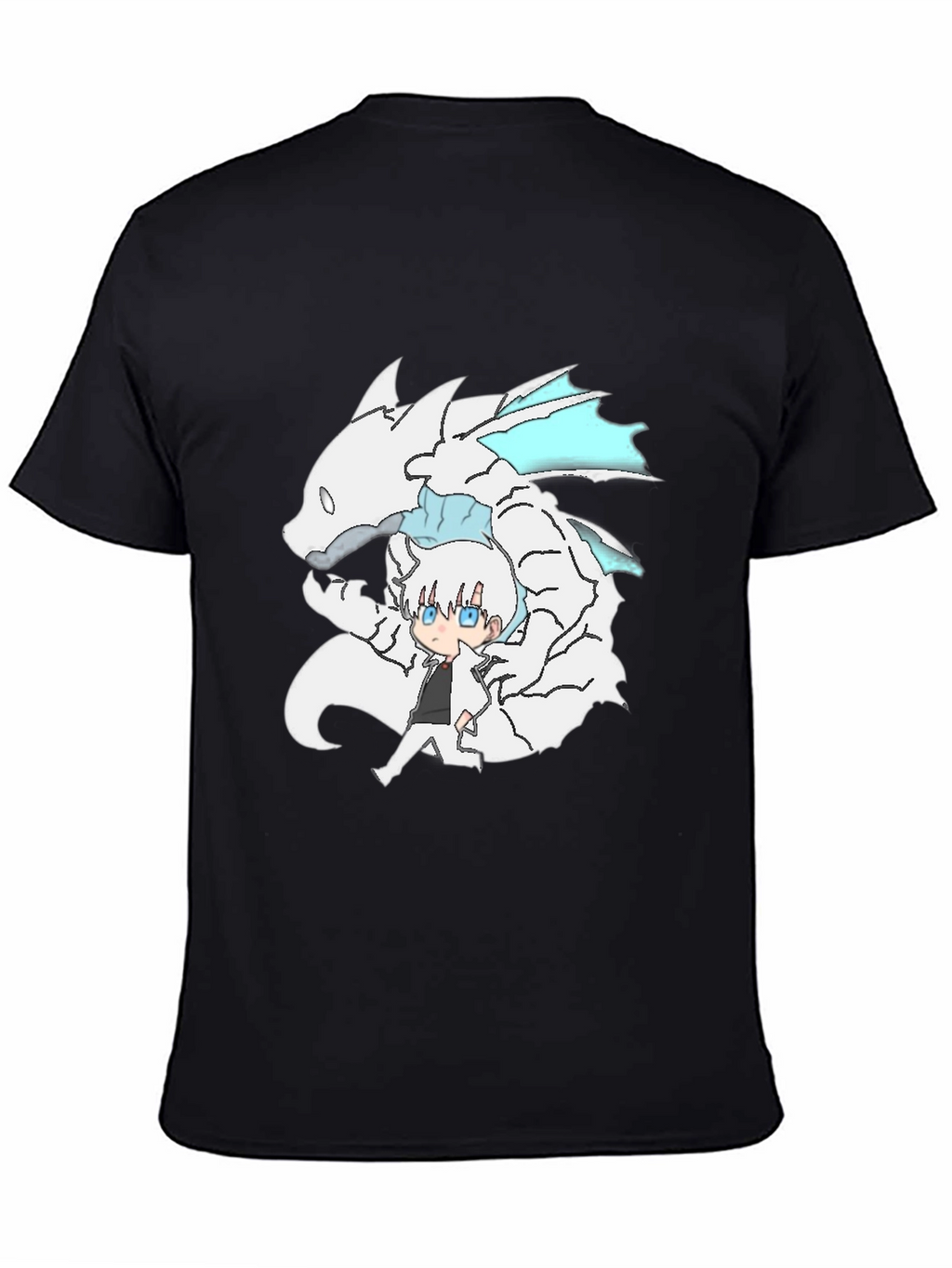Anime Dragon Graphic Black T-Shirt