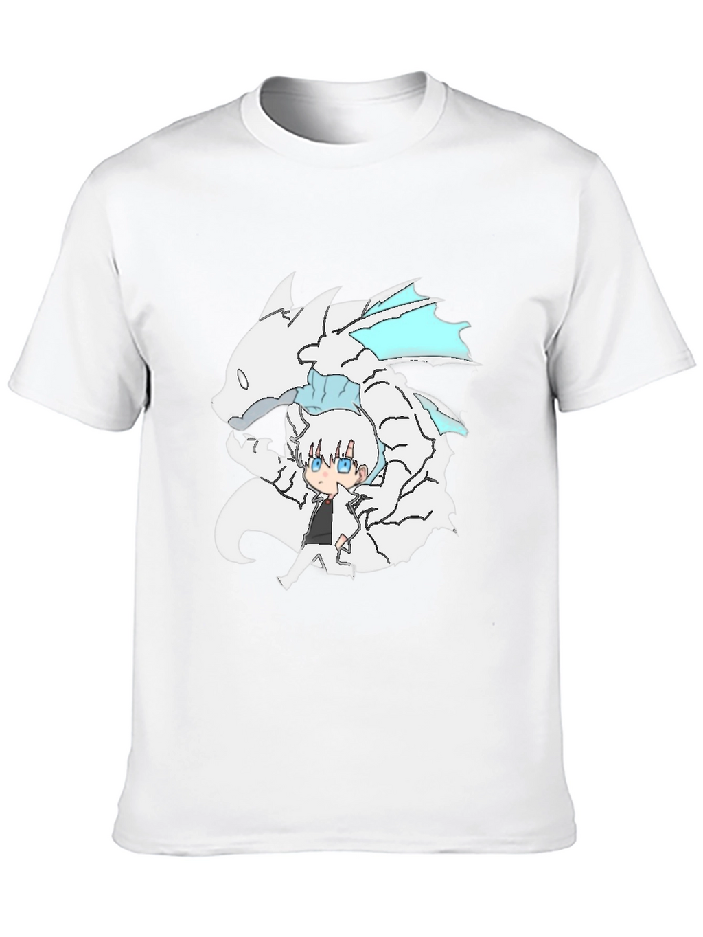 Anime Dragon Graphic Black T-Shirt