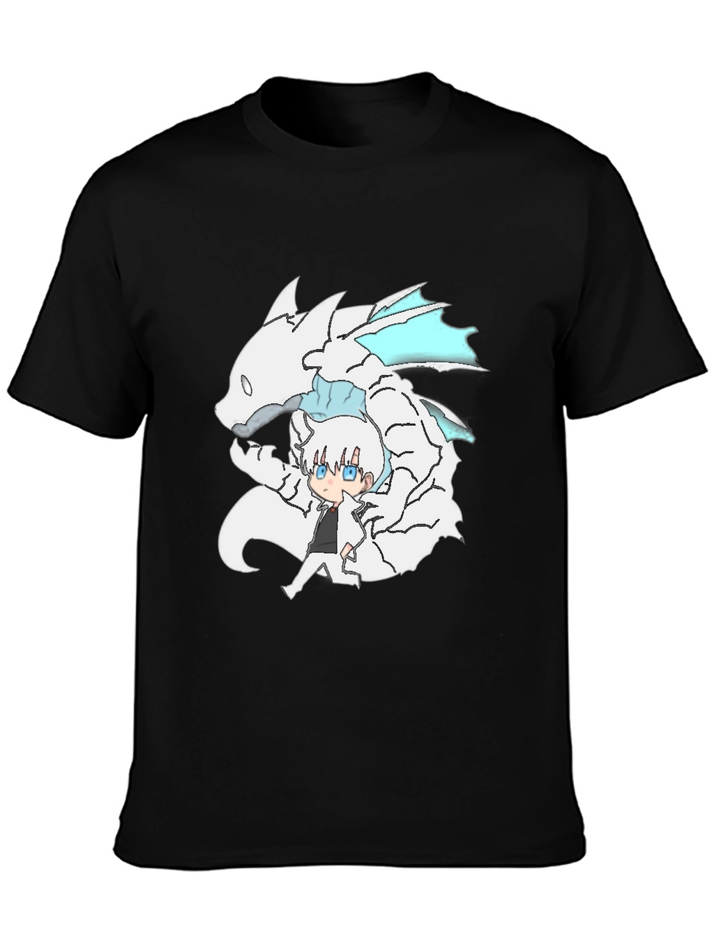 Anime Dragon Graphic Black T-Shirt