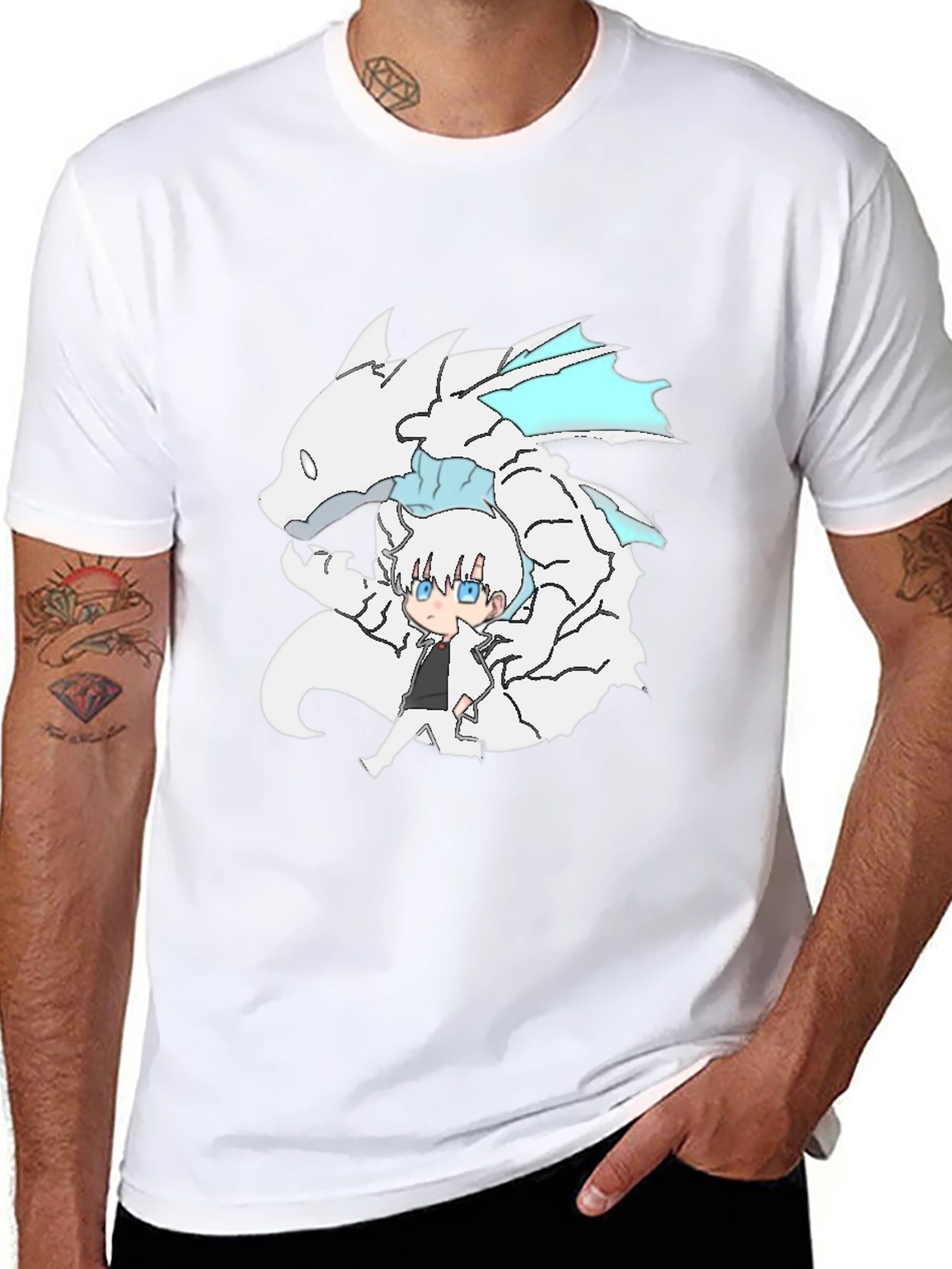 Anime Dragon Graphic Black T-Shirt