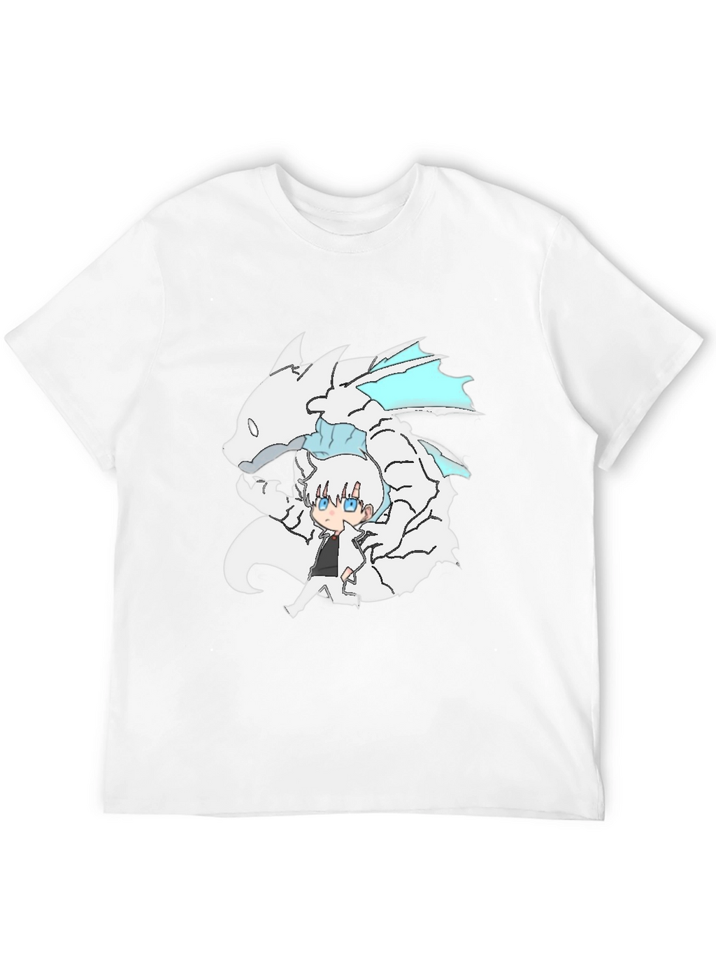 Anime Dragon Graphic Black T-Shirt
