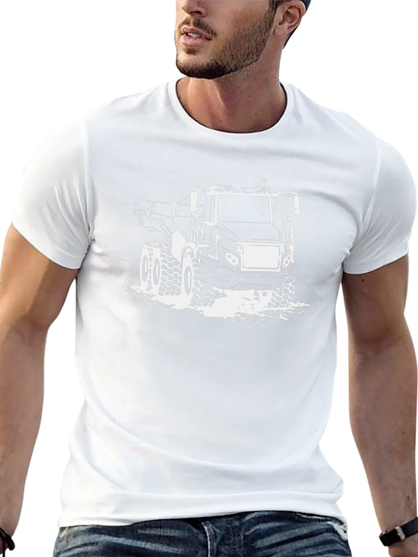 Heavy Equipment Graphic Tee - Black Cotton Blend