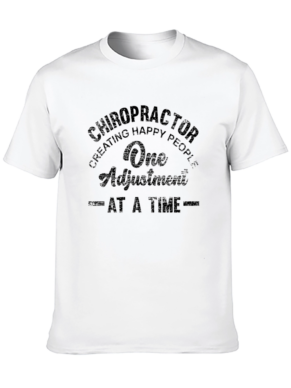 Chiropractor One Adjustment at a Time Black T-Shirt