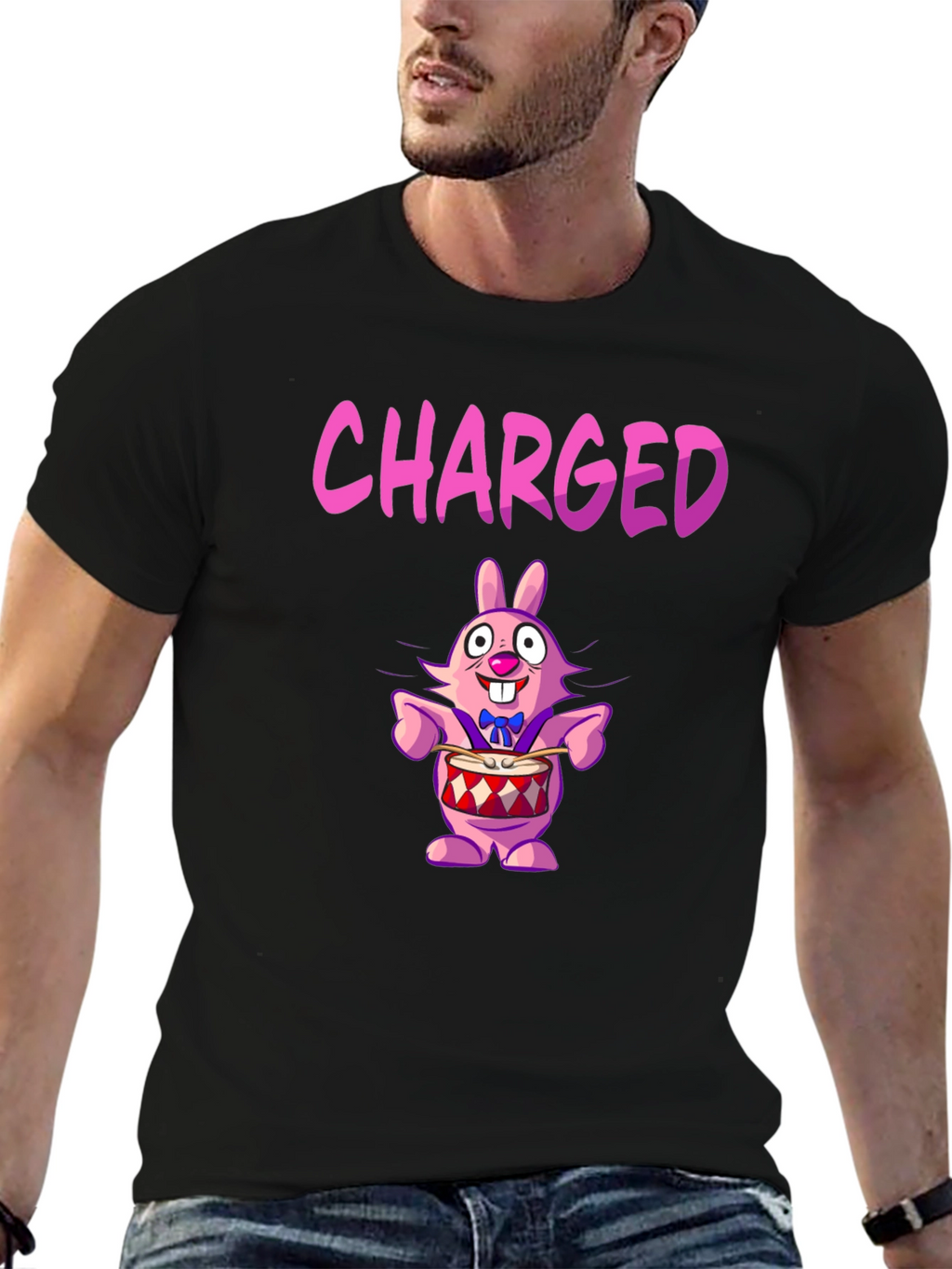 Charged Cartoon Bunny T-Shirt