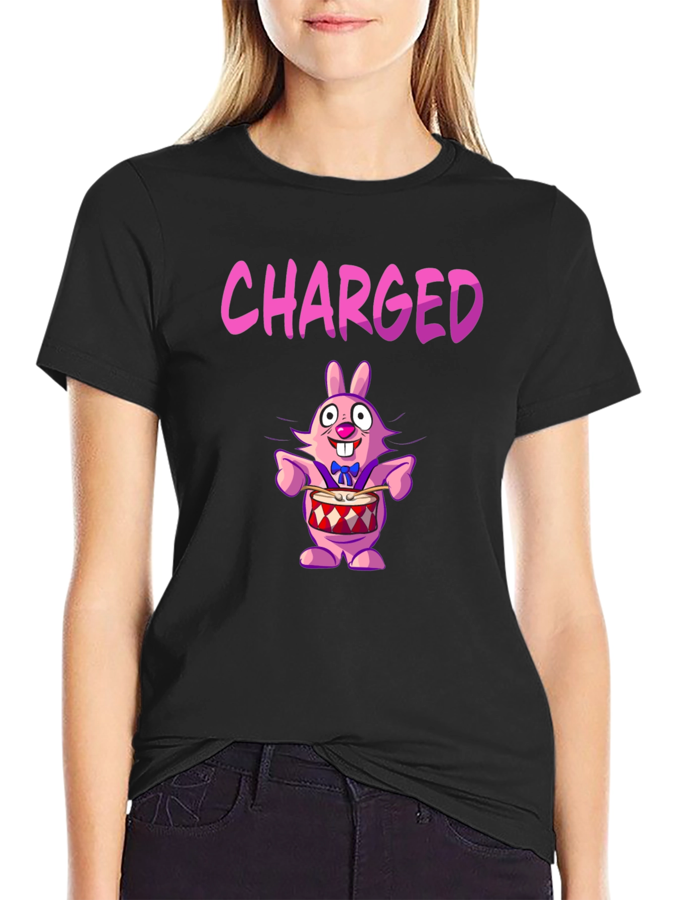Charged Cartoon Bunny T-Shirt